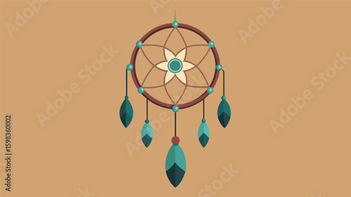 A dreamcatcher made from repurposed jewelry and wire symbolizing the power of growth and transformation from even the smallest seemingly insignificant. Vector illustration