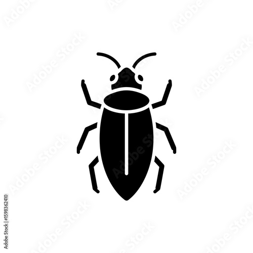 Black filled icon of a giant water bug aquatic predatory insect