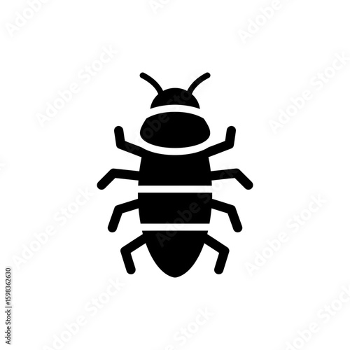 Black filled icon of lesser grain borer for stored grain pest and food infestation themes