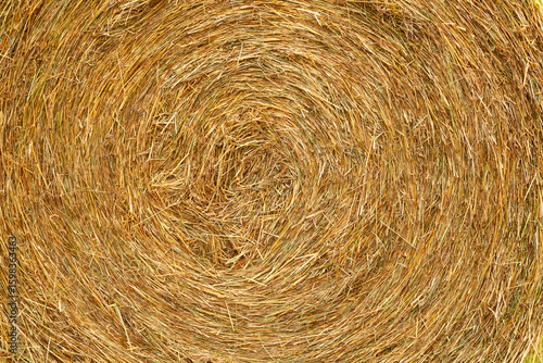 Texture Cool two bales of hay in the field. Close-up.