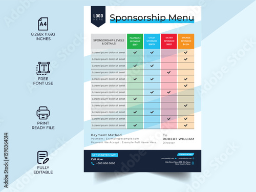 Technical Data Sheet layout template. Product Catalogue & modern Event Schedule conference design template, Minimalist product brochure template, corporate flyer, business flyer, sponsorship Template
