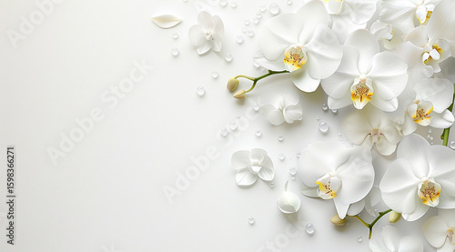 white flowers on white background