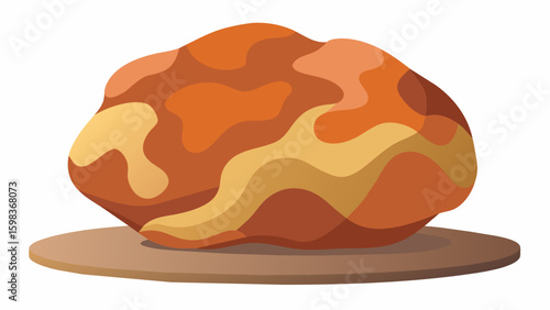 A clay sculpture with smooth and rough patches encouraging individuals to explore and appreciate various textures.. Vector illustration