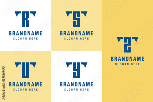 Letters TR TS TU TY TZ Logo Set, for TR RT TS ST TU UT TY YT ST TS Initials