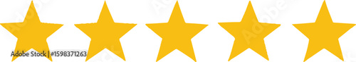 Five Gold Stars Rating Full Satisfaction Symbol
