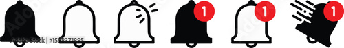 Notification Bells Icons Set for UI and UX Design
