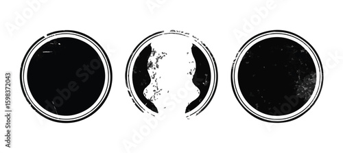Grunge Circular Stamp Set with Unique Textures and Distressed Elements