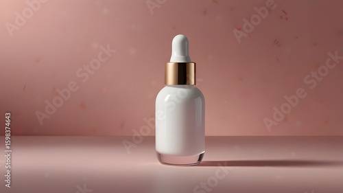 Wallpaper Mural Floating White Dropper Bottle on Pastel Pink Torontodigital.ca
