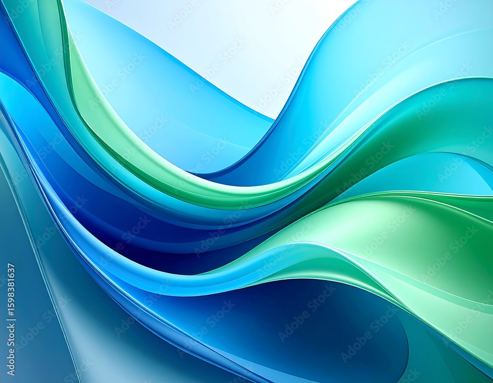 Obraz premium Abstract flowing waves in teal and turquoise