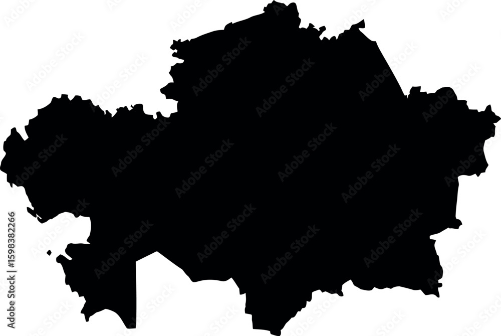 Kazakhstan map silhouette central asia country outline Kazakhstan map silhouette central asia country outline