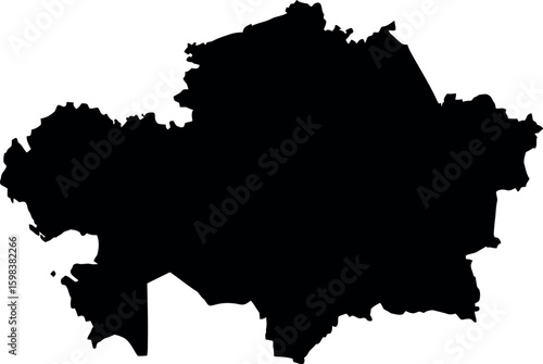 Kazakhstan map silhouette central asia country outline