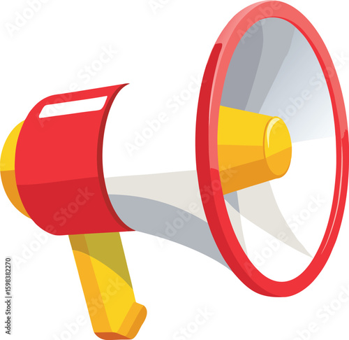 Red megaphone announcer vector