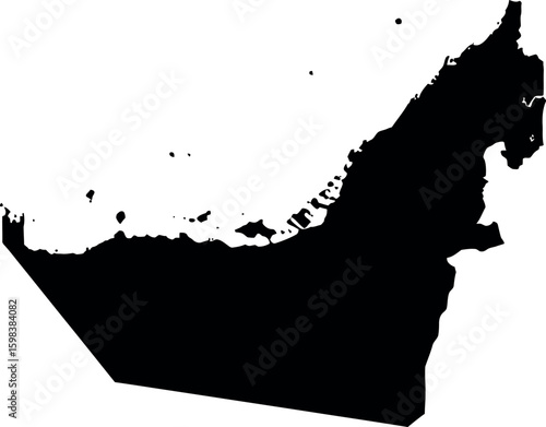 United arab emirates map silhouette