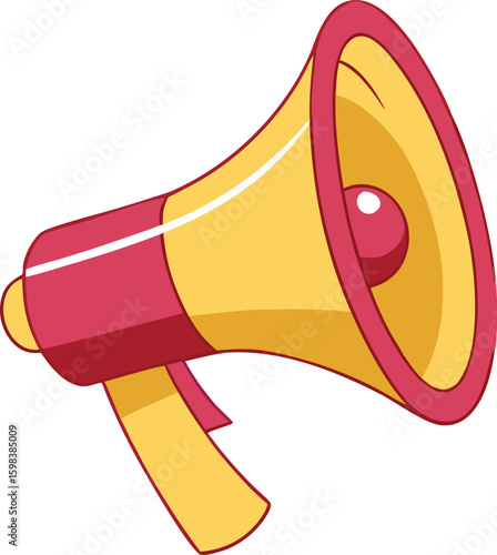 Cartoon megaphone announcing news