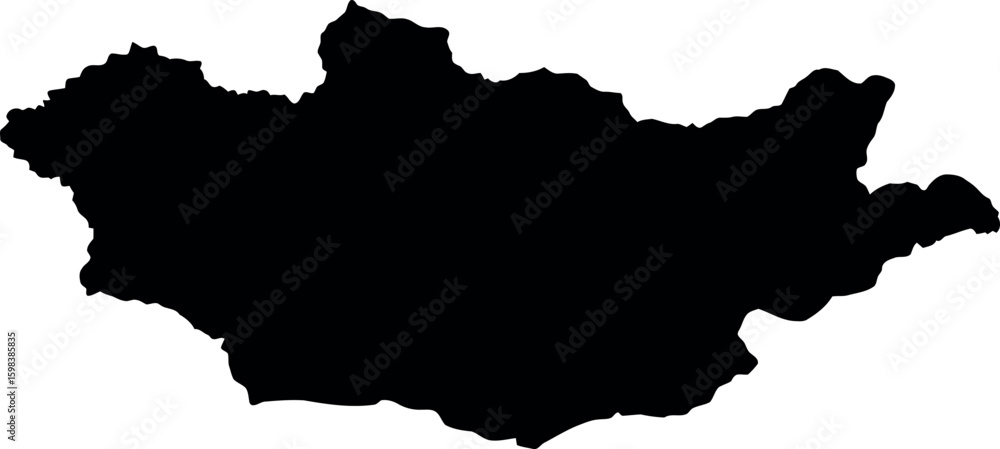 Obraz premium Mongolia map silhouette country outline vector