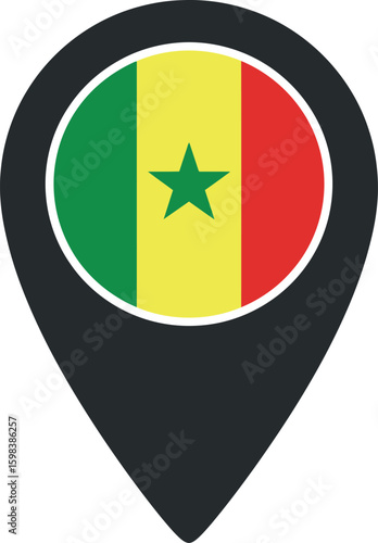 Free Download Senegal flag location pin - GFXLoad