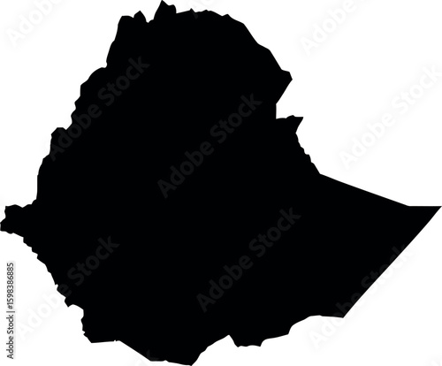 Ethiopia map silhouette africa country outline