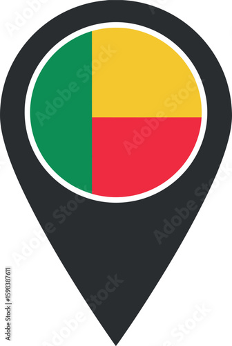 Benin flag location pin Free Download Benin flag location pin - GFXLoad