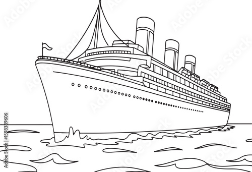 Majestic ocean liner sailing through wavy waters ship vessel