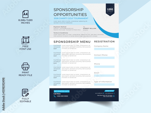 Technical Data Sheet layout template. Product Catalogue & modern Event Schedule conference design template, Minimalist product brochure template, corporate flyer, business flyer, sponsorship Template