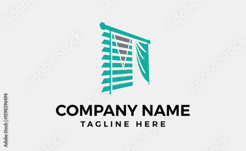 Blinds windows coverings logo vector abstract graphic