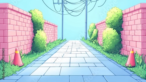 Pastel Alleyway Path