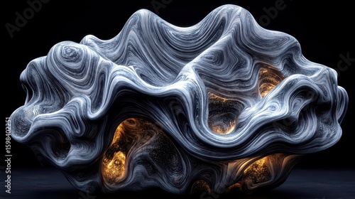 Abstract Swirling 3D Form