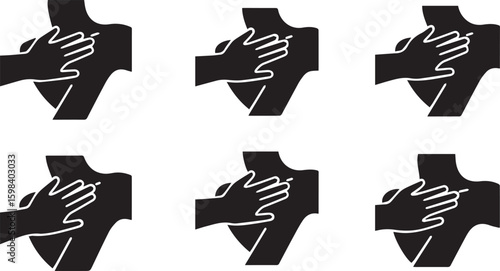 Shoulder Tap Vector Set | Friendly Gesture and Attention Iconsv