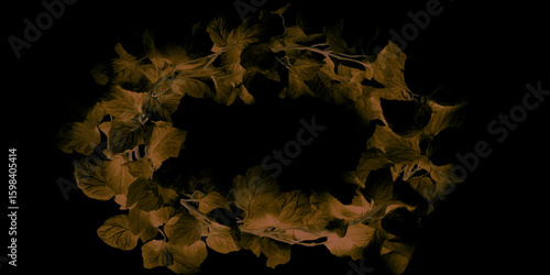 Wreath of colorful spring flower transparent background. Couronne de bambous