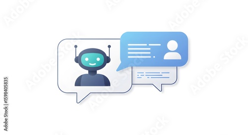 Chat bot bubble dialogue message for customer support