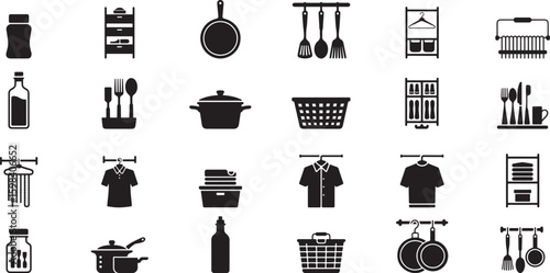 Kitchen and laundry household items kitchenware cookware