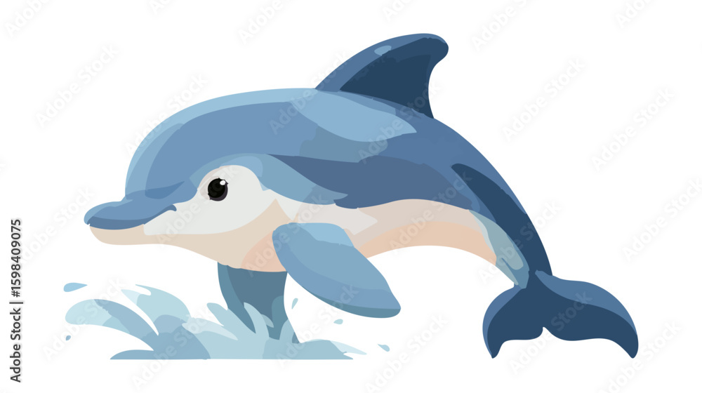 Obraz premium dolphin vector flat minimalistic isolated vector style illustration