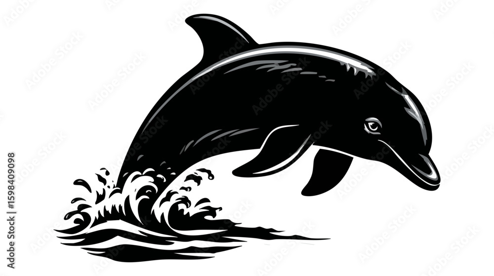 Fototapeta premium dolphin vector flat minimalistic isolated vector style illustration