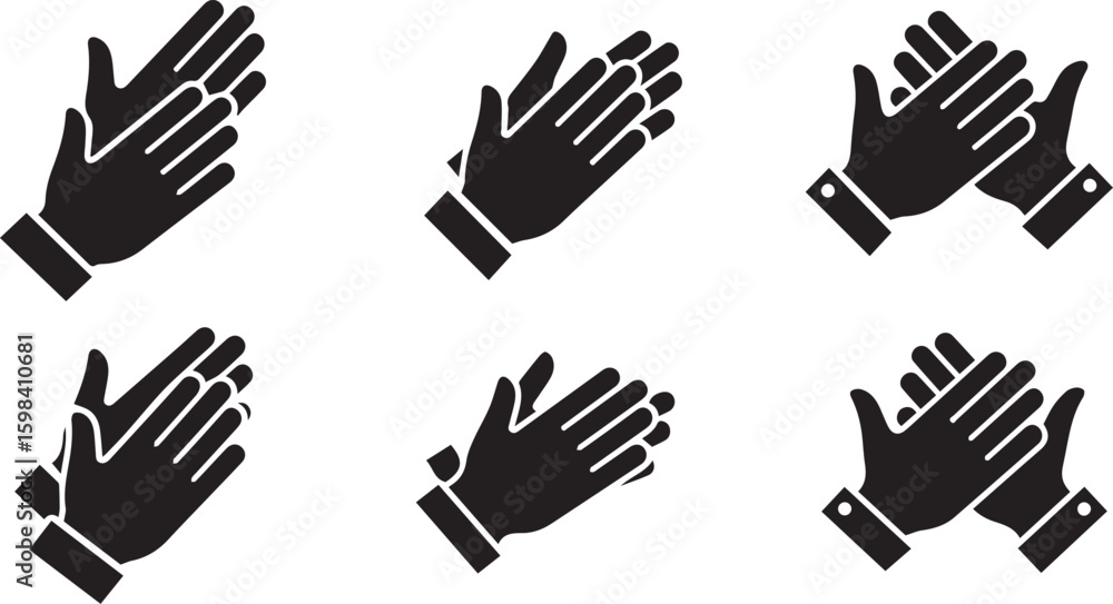 Obraz premium Clapping Vector Bundle | Applause and Celebration Gesture Illustration Set