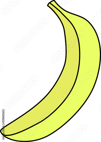 A Yellow banana vector illustration.