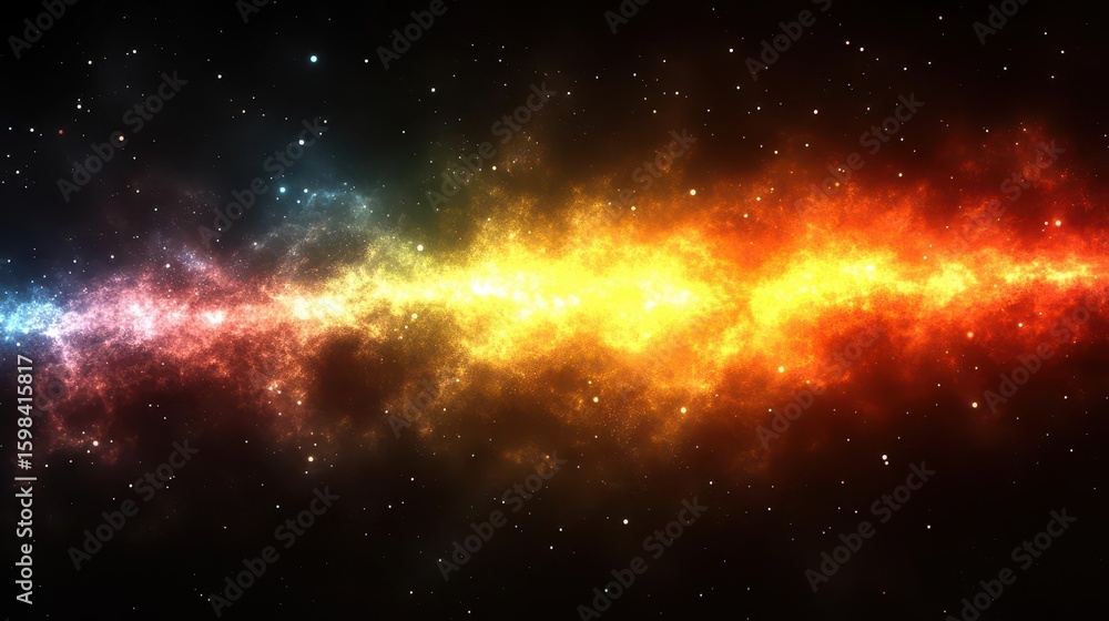 Naklejka premium Cosmic Firestorm: Nebula Wallpaper