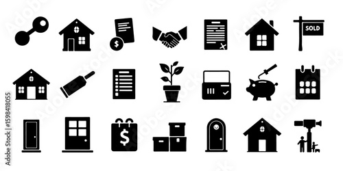 Silhouette Home Buyer Essentials Icons Set