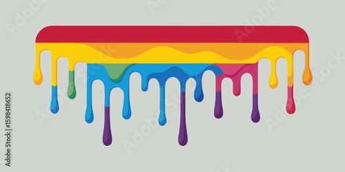 Rainbow paint drips symbolizing pride and diversity