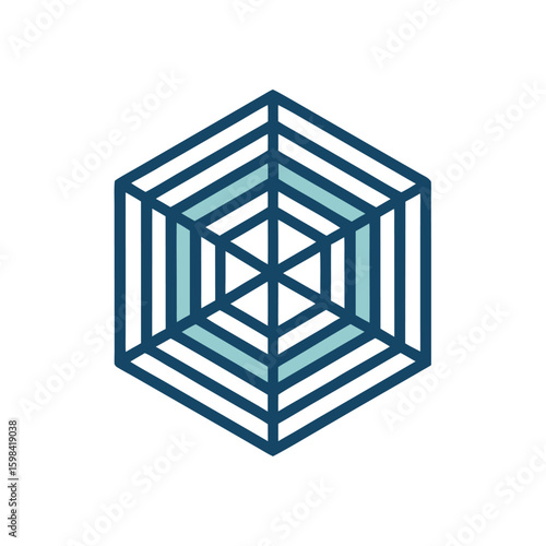 abstract 3d rendered blue cube