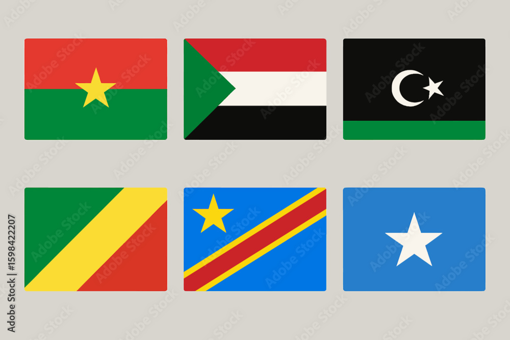Obraz premium A Collection of African Flags Representing Diverse Nations and Cultures Across the Continent
