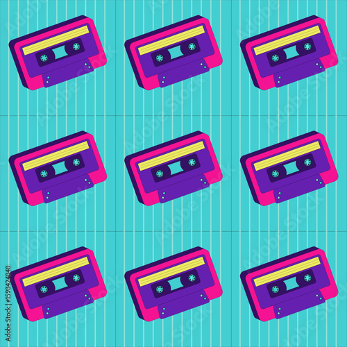 1990 Retro Cassette Pattern