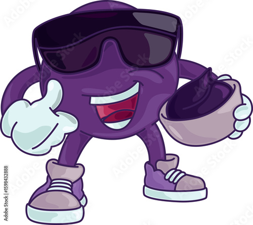 AÇAÍ FRUIT MASCOT OR CHARACTER AMAZONIA BRAZIL - CREAM, JUICE AND FRUIT