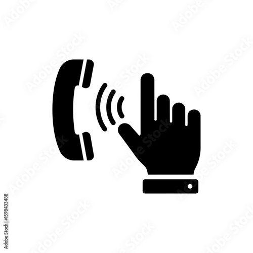 Responsiveness Hand Reaching Black Filled Icon