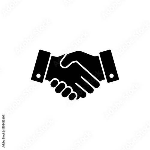 Black Filled Icon Representing Respect with Bowing Gesture or Handshake