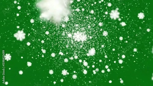 Green screen snow overlay falling particles animation for winter holiday Christmas season and cold weather effects alpha channel footage