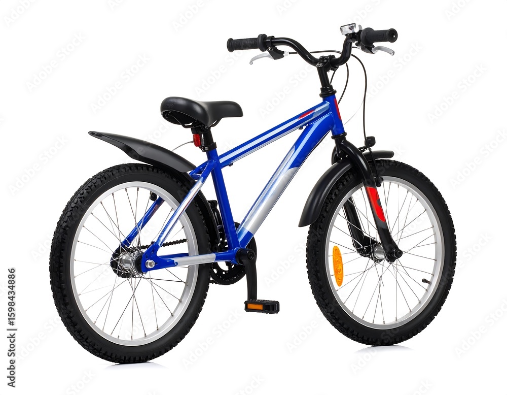 Naklejka premium Blue kids bicycle, side view