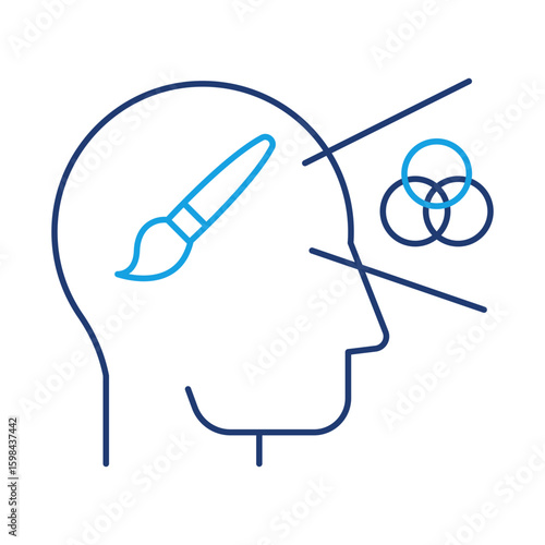 Creativity Icon – Representing Artistic and Original Thought. Editable Stroke.