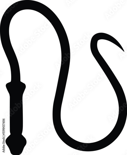 Whip vector black silhouette print design