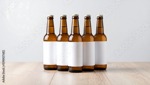 Amber bottles with blank labels