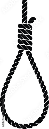 Rope noose vector black silhouette print design